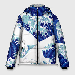 Мужская зимняя куртка Японская графика - волна - паттерн