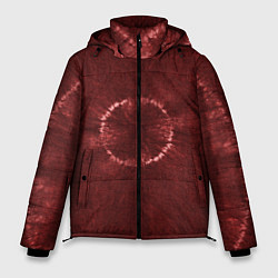 Куртка зимняя мужская Красный круг тай-дай, цвет: 3D-черный