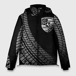 Куртка зимняя мужская Porsche tire tracks, цвет: 3D-черный