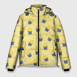 Куртка зимняя мужская Картофель фри - паттерн: желтый, цвет: 3D-светло-серый