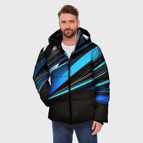 Мужская зимняя куртка Dark geometry / 3D-Черный – фото 3