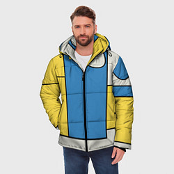 Куртка зимняя мужская Абстракция в стиле модерн, цвет: 3D-светло-серый — фото 2