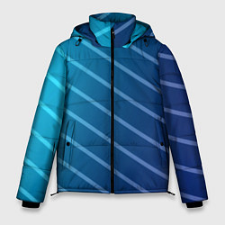 Куртка зимняя мужская Волны и полосы, цвет: 3D-черный