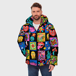 Куртка зимняя мужская Funny cartoon characters, цвет: 3D-красный — фото 2