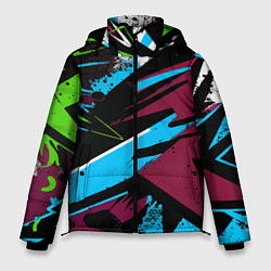 Куртка зимняя мужская Граффити текстура, цвет: 3D-светло-серый