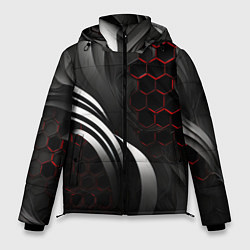 Куртка зимняя мужская Красные плиты и металлические пластины, цвет: 3D-светло-серый