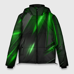 Мужская зимняя куртка Черные пластины с зеленым свечением