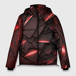 Куртка зимняя мужская Красные элементы с неоновым свечением, цвет: 3D-красный