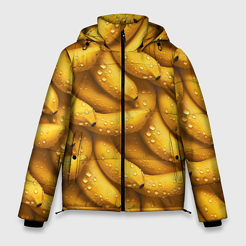 Мужская зимняя куртка Сочная текстура из бананов / 3D-Светло-серый – фото 1