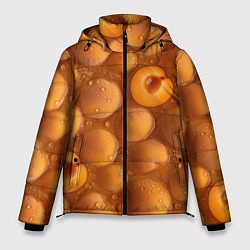 Куртка зимняя мужская Сочная текстура из персиков, цвет: 3D-черный