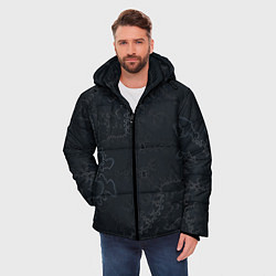 Куртка зимняя мужская Бесшовный дымчатый узор, цвет: 3D-черный — фото 2
