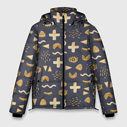 Куртка зимняя мужская Загадочные символы, цвет: 3D-светло-серый