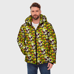 Куртка зимняя мужская Черепа в луговых цветах, цвет: 3D-светло-серый — фото 2