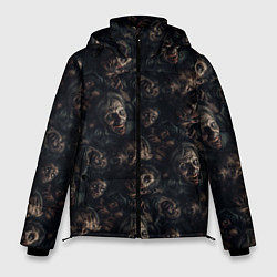 Куртка зимняя мужская Паттерн из реалистичных зомби, цвет: 3D-черный