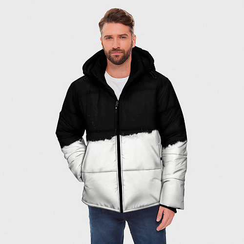 Мужская зимняя куртка Оторванный лист бумаги / 3D-Черный – фото 3