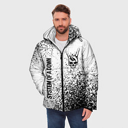 Куртка зимняя мужская System of a Down и рок символ на светлом фоне, цвет: 3D-черный — фото 2