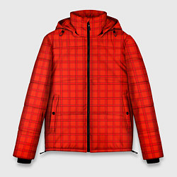 Мужская зимняя куртка Оранжево-красный клетчатый узор