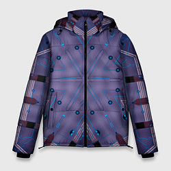 Куртка зимняя мужская Техно фиолетовая броня, цвет: 3D-черный