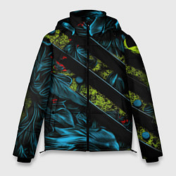 Мужская зимняя куртка Зеленая объемная абстракция
