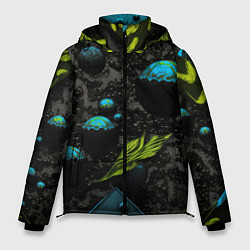 Мужская зимняя куртка Зеленые абстрактные листья