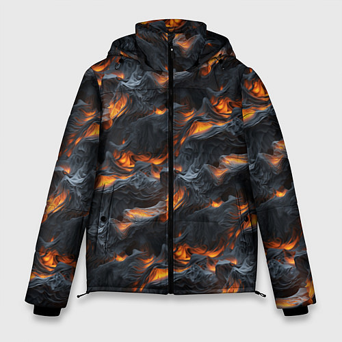 Мужская зимняя куртка Огненные волны - pattern / 3D-Красный – фото 1