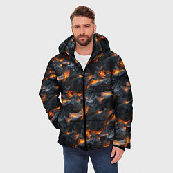 Куртка зимняя мужская Огненные волны - pattern, цвет: 3D-красный — фото 2