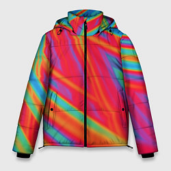 Куртка зимняя мужская Кислотная абстракция, цвет: 3D-черный
