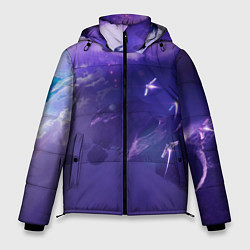 Куртка зимняя мужская Фиолетовый необъятный космос, цвет: 3D-черный