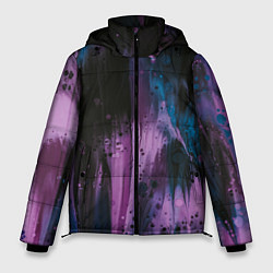 Куртка зимняя мужская Фиолетовые абстрактные тени, цвет: 3D-светло-серый