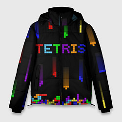 Куртка зимняя мужская Falling blocks tetris, цвет: 3D-красный
