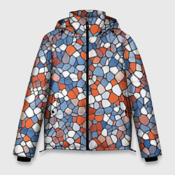 Куртка зимняя мужская Красочная мозаика, цвет: 3D-черный