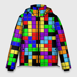Мужская зимняя куртка Тетрис цветные блоки