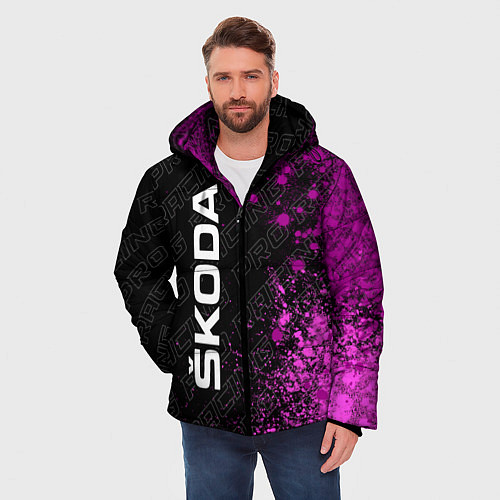 Мужская зимняя куртка Skoda pro racing: по-вертикали / 3D-Черный – фото 3