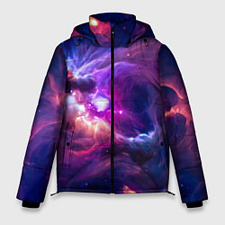 Мужская зимняя куртка Небула в космосе в фиолетовых тонах - нейронная се