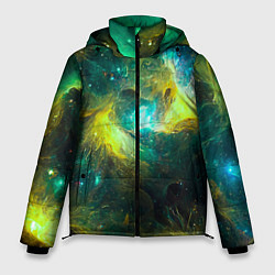 Мужская зимняя куртка Небула в космосе в зеленых тонах - нейронная сеть