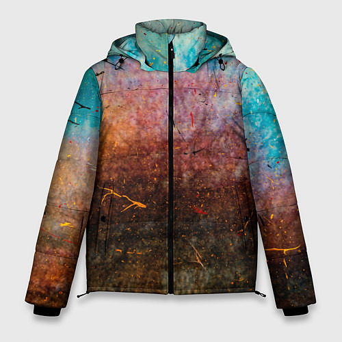 Мужская зимняя куртка Разноцветные тени и краски / 3D-Красный – фото 1