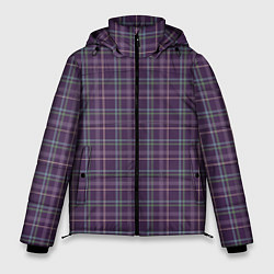 Мужская зимняя куртка Джентльмены Шотландка темно-фиолетовая