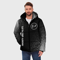 Куртка зимняя мужская Twenty One Pilots glitch на темном фоне: надпись,, цвет: 3D-черный — фото 2