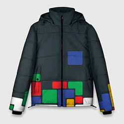 Куртка зимняя мужская Падающий блок тетрис, цвет: 3D-красный
