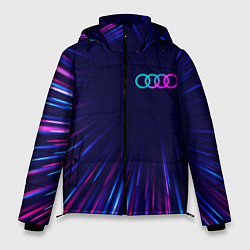 Куртка зимняя мужская Audi neon speed lines, цвет: 3D-черный