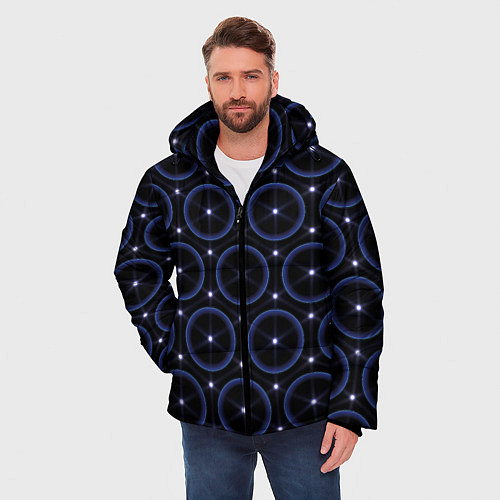 Мужская зимняя куртка Ясна3 - Круги / 3D-Черный – фото 3
