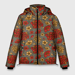 Мужская зимняя куртка Японские цветы-пионы