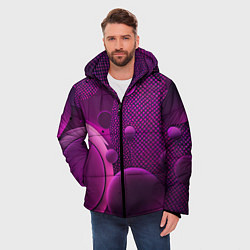 Куртка зимняя мужская Фиолетовые шары, цвет: 3D-черный — фото 2