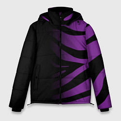 Мужская зимняя куртка Фиолетовый с черными полосками зебры