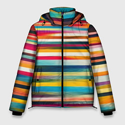 Мужская зимняя куртка Разноцветные горизонтальные полосы