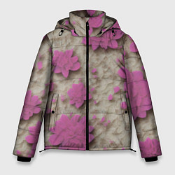 Мужская зимняя куртка Розовые цветы объемные