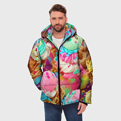 Куртка зимняя мужская Сладкая жизнь, цвет: 3D-светло-серый — фото 2