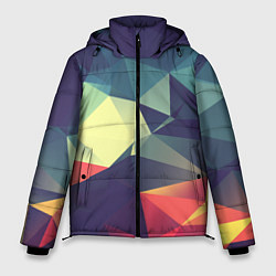 Мужская зимняя куртка Разноцветный полигональный узор
