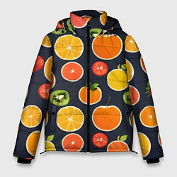 Куртка зимняя мужская Фрукты и ягоды, цвет: 3D-черный