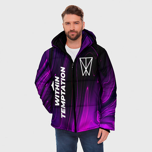 Мужская зимняя куртка Within Temptation violet plasma / 3D-Черный – фото 3